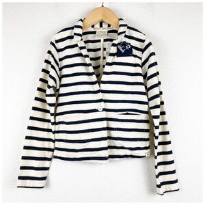 NWT Scotch R’Belle Beige &‎ Blue Striped Blazer Size 6